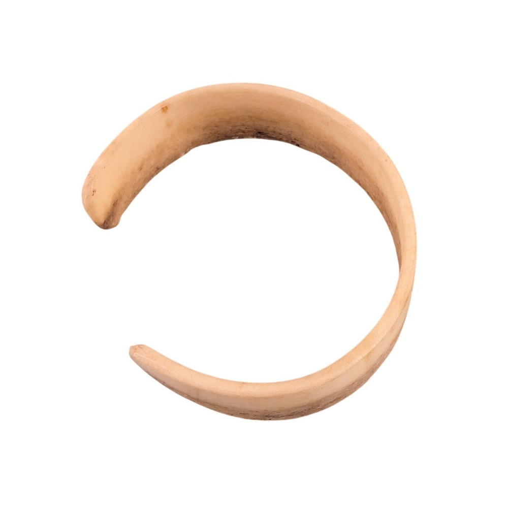 Handmade Natural Elkhorn Antler Cuff Bracelet Cream Rustic Boho Western Jewelry
